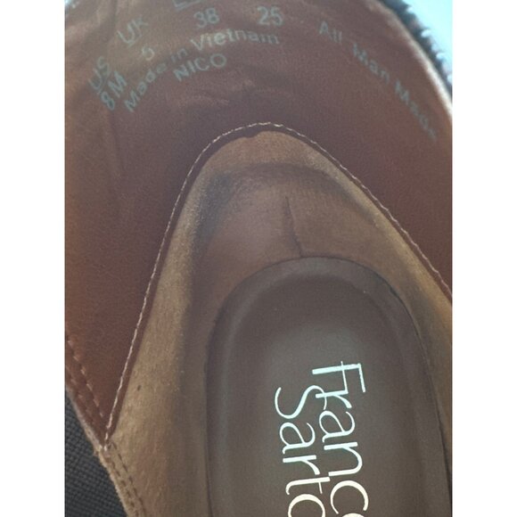 Franco Sarto Nico Brown Faux Snake Leather Ankle Booties Side Zipper Size 8 - Picture 5 of 8